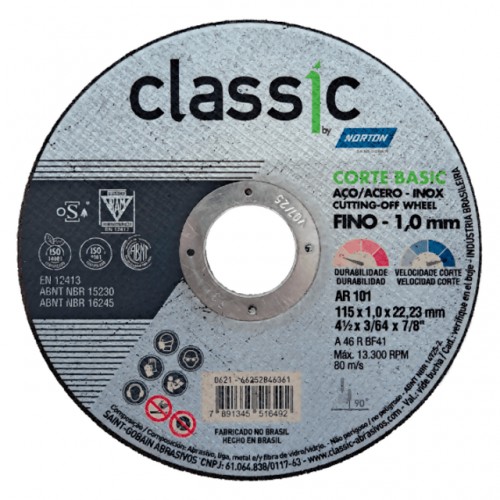 DISCO CORTE NORTON CLASSIC BASIC  41/2X7/8X1.0> PC 1