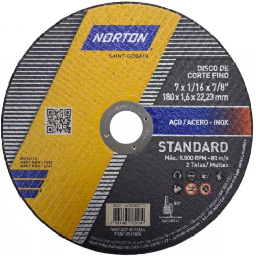 DISCO CORTE NORTON STANDARD 7X7/8X1.6 PC 1