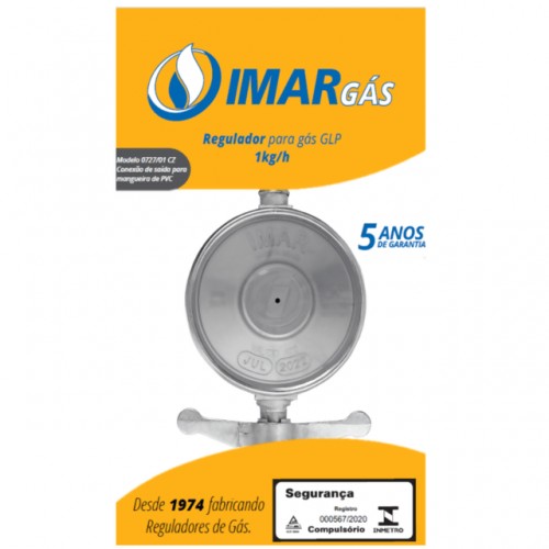 REGULADOR DE GAS IMAR 727/01 TAMPA ABS CINZA (1KG/H) PC 1