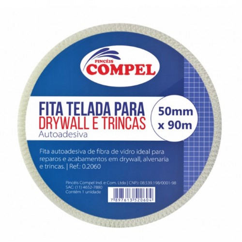 FITA TELADA P/DRYWALL COMPEL 50MMX90MTS (1.2060) PC 1