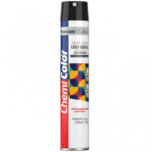 TINTA SPRAY CHEMICOLOR ATUADOR 360 PRETO FOSCO 250ML PC 1 TINTA SPRAY CHEMICOLOR ATUADOR 360 PRETO FOSCO 250ML PC 1