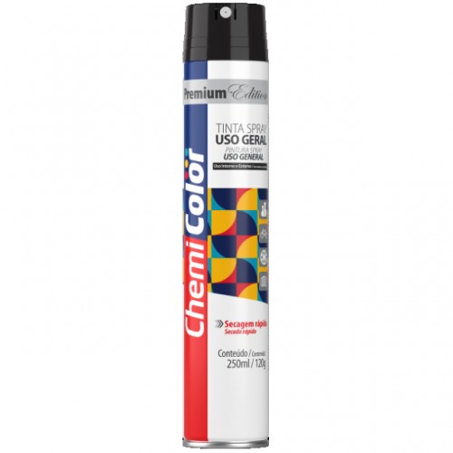 TINTA SPRAY CHEMICOLOR ATUADOR 360 PRETO BRILHANTE 250ML PC 1 TINTA SPRAY CHEMICOLOR ATUADOR 360 PRETO BRILHANTE 250ML PC 1