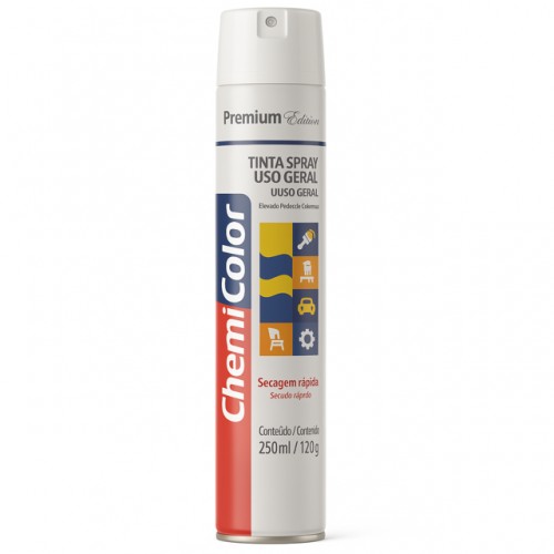 TINTA SPRAY CHEMICOLOR ATUADOR 360 BRANCO FOSCO 250ML PC 1 TINTA SPRAY CHEMICOLOR ATUADOR 360 BRANCO FOSCO 250ML PC 1