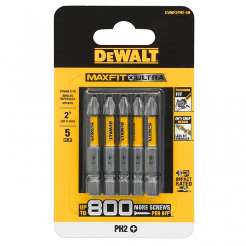 BITS PHILIPS DEWALT PH2 50MM MAXFIT DWAF2PH2-5H PC 5