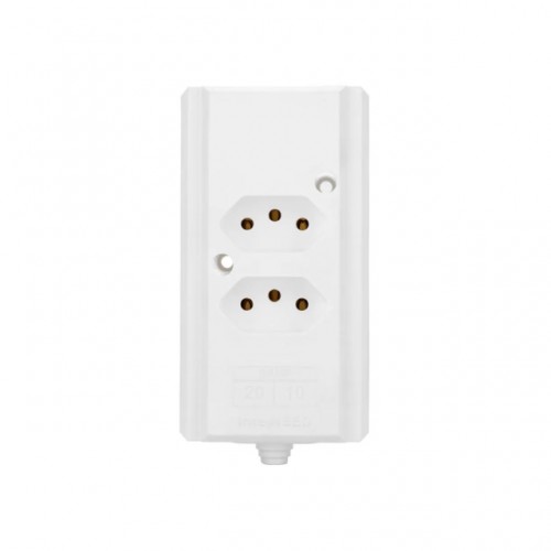 TOMADA BARRA INTERNEED BRANCO  2P+T 20A/10A (A) DUPLA HERCULES PC 1