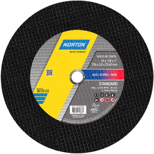 DISCO CORTE NORTON STANDARD 10X1/8X1 66252850815 PC 1 DISCO CORTE NORTON STANDARD 10X1/8X1 66252850815 PC 1