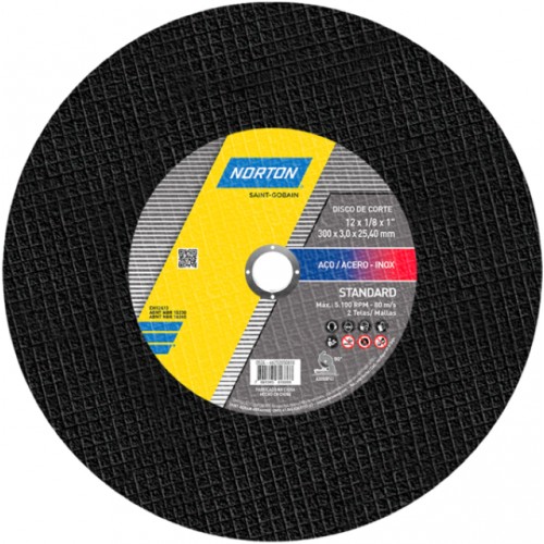 DISCO CORTE NORTON STANDARD 12X1/8X1 66252850818 PC 1 DISCO CORTE NORTON STANDARD 12X1/8X1 66252850818 PC 1