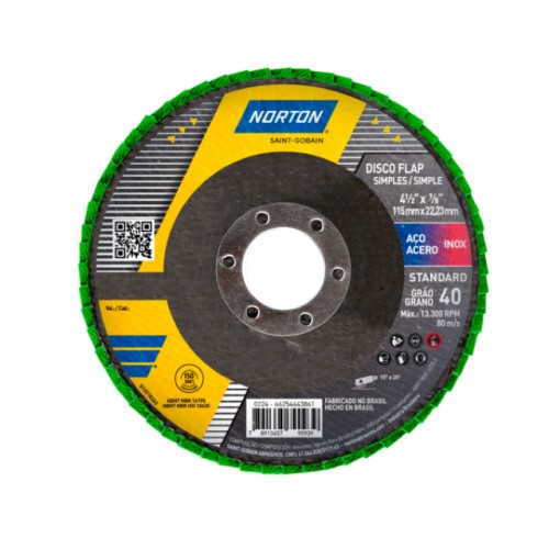 DISCO FLAP NORTON STANDARD 41/2 040 66254443861 PC 1 DISCO FLAP NORTON STANDARD 41/2 040 66254443861 PC 1
