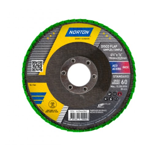 DISCO FLAP NORTON STANDARD 41/2 060 66254443862 PC 1 DISCO FLAP NORTON STANDARD 41/2 060 66254443862 PC 1