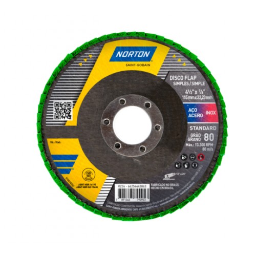 DISCO FLAP NORTON STANDARD 41/2 080 66254443863 PC 1 DISCO FLAP NORTON STANDARD 41/2 080 66254443863 PC 1
