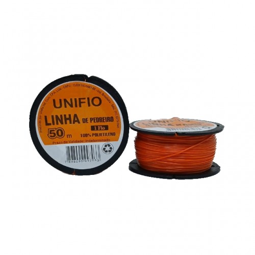 LINHA PEDREIRO LISO 1 FIO UNIFIO LARANJA 50M PC 12 LINHA PEDREIRO LISO 1 FIO UNIFIO LARANJA 50M PC 12