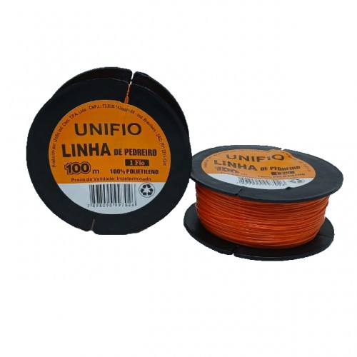 LINHA PEDREIRO LISO 1 FIO UNIFIO LARANJA 100M PC 12 LINHA PEDREIRO LISO 1 FIO UNIFIO LARANJA 100M PC 12